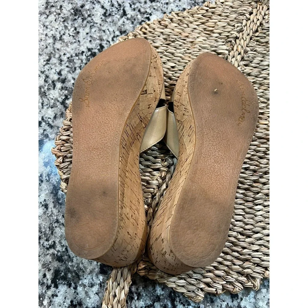 Sam Edelman Reid Patent Cork Wedge Sandals SZ 10M